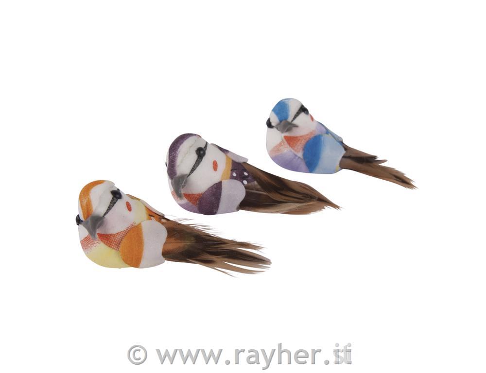 Small birds, 3,5 cm, mixed, tap-bag. 3 p