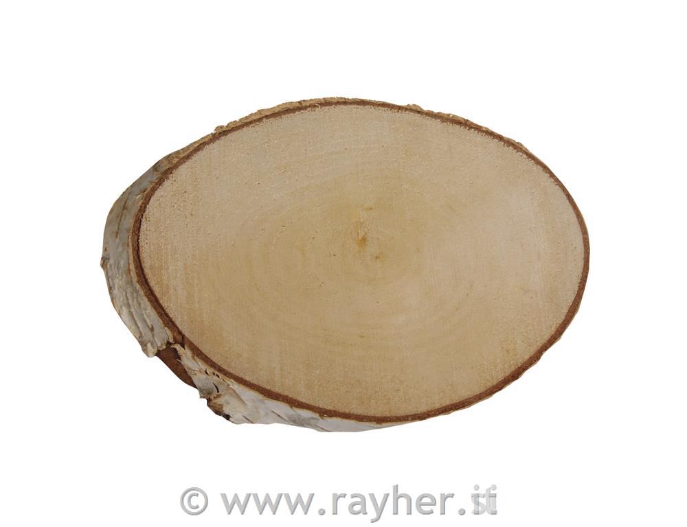 Dischi betulla ovale naturaleo21-23cm x 2cm altezza, busta 1pz
