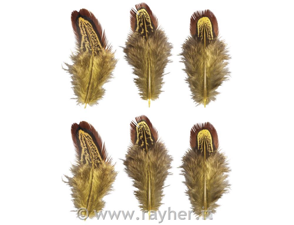 Perje, rumeno/rjavo, 5-10cm, 6 kosov