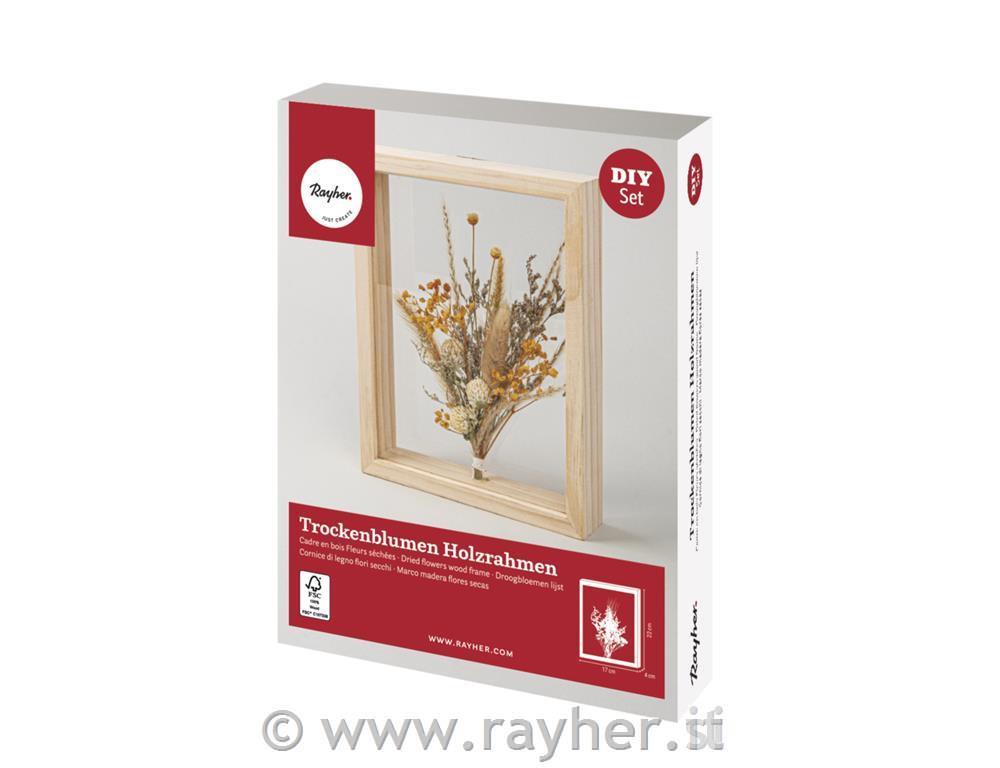 Set creativo, fiori essiccati in cornice