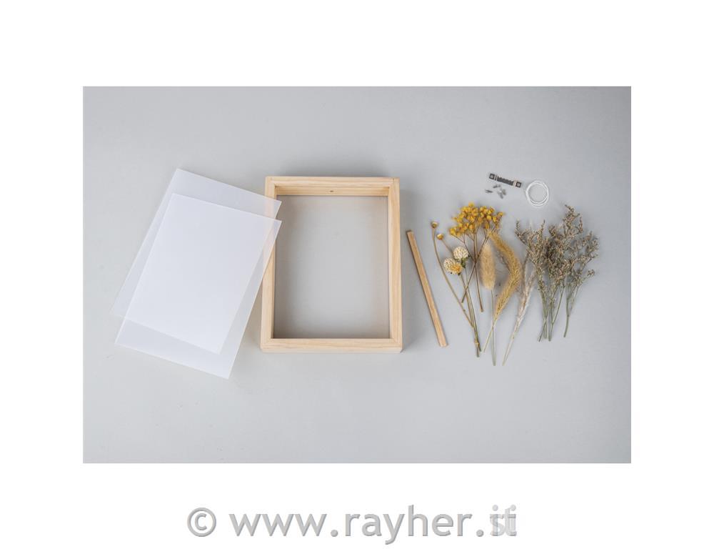 Set creativo, fiori essiccati in cornice