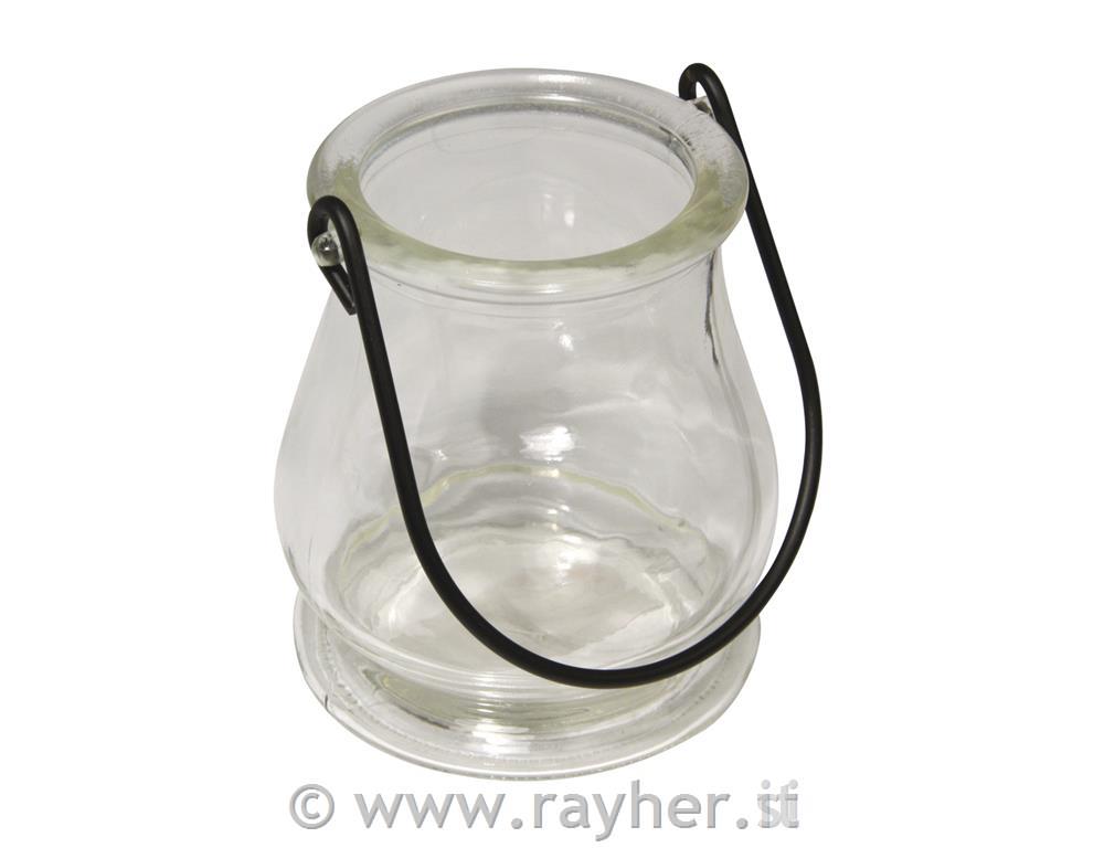 Steklena lanterna, 9,5 cm, prosojna