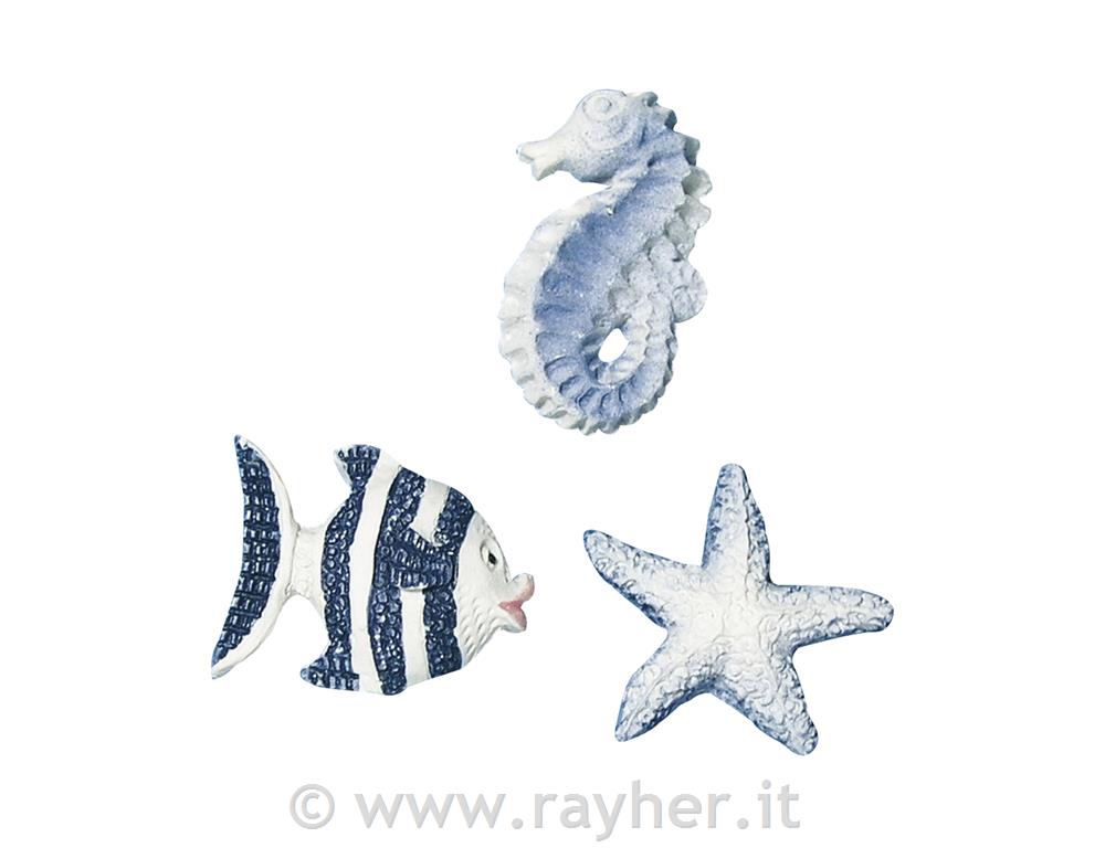 Miniature di poliresina: Animali marini2 cm, busta 9 pz