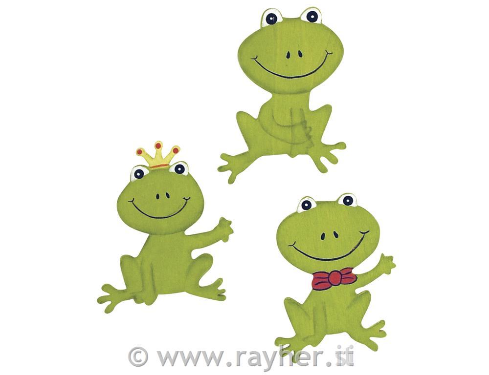 Leseni okraski: žabe, 5 cm, 6 kom.