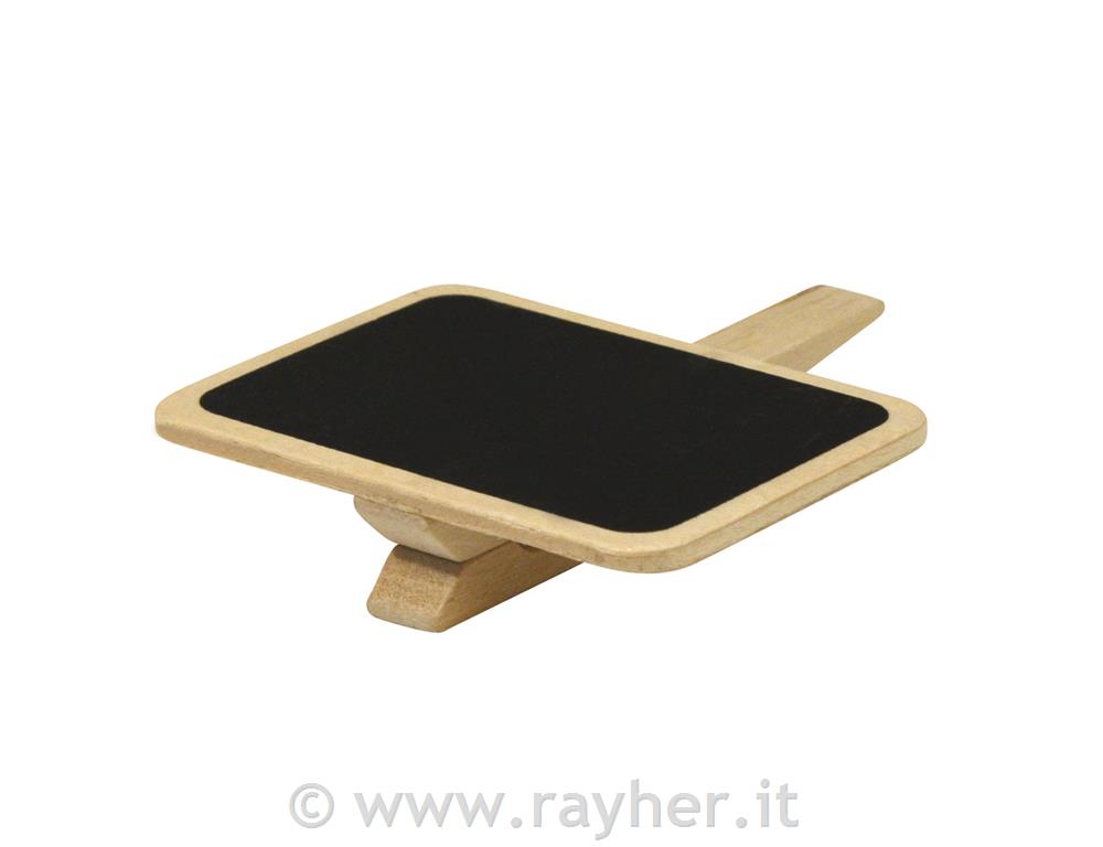 Lesene ščipalke s tablico, 7x5 cm, 6 kom.