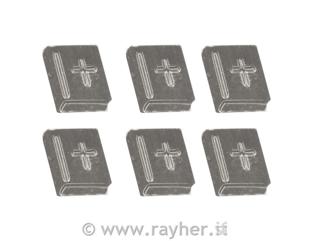 Piastrina metallo1,5cm, bus.blis. 10gargento