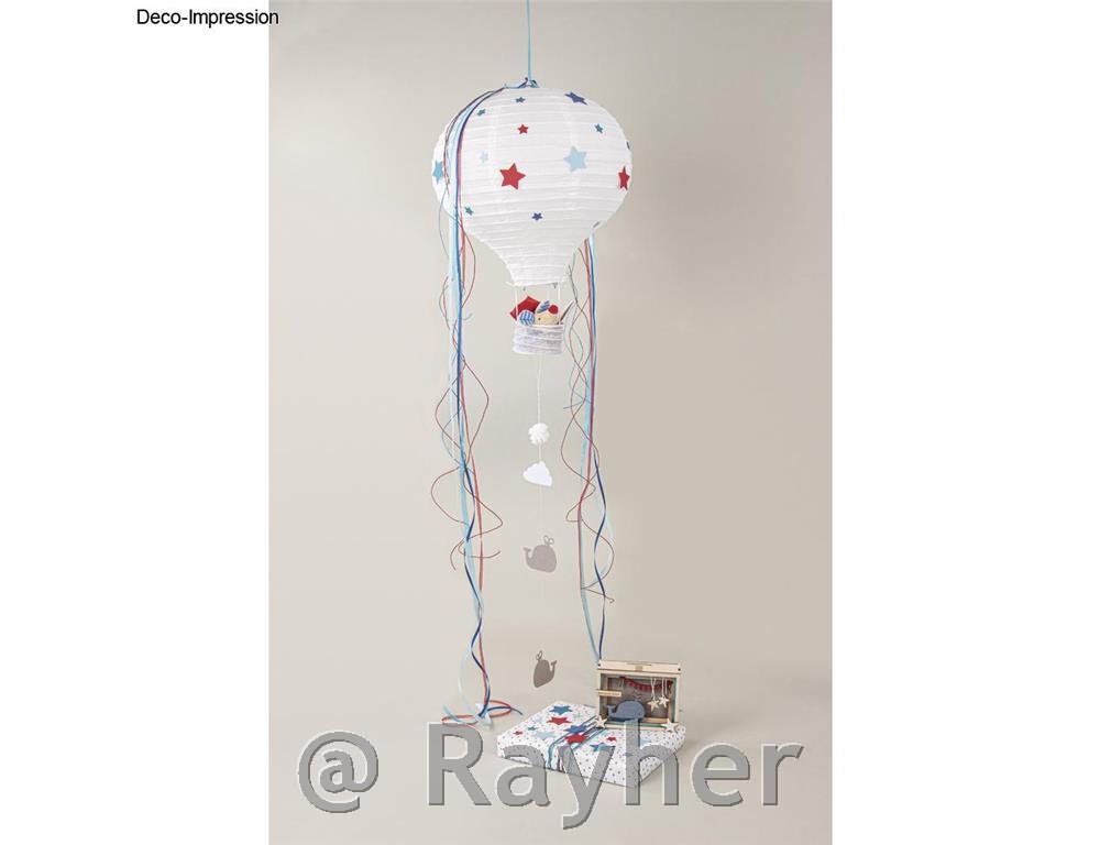 Lanterna carta mongolfiera, 30cm o, bianco, 40cm, c.struttura metallo, busta 1pz