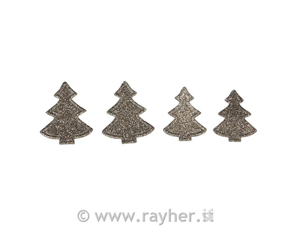 Okraski z bleščicami: Smreka, antracit, 24 kos
