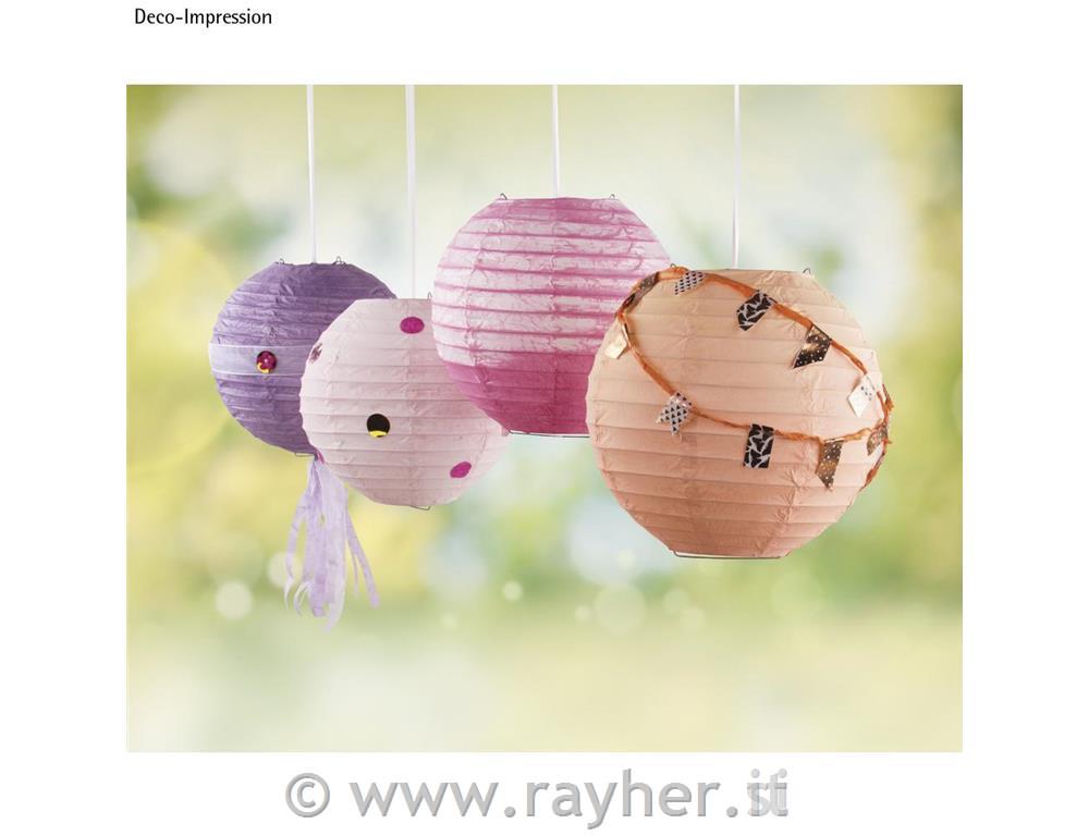 Lampioncino carta, 20cm oc .telaio metallo, busta 2pzbianco