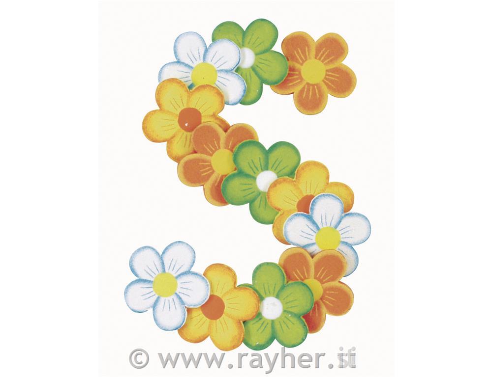 Miniature legno: Fiore2,5cm, bus.blis. 16pzassortiti
