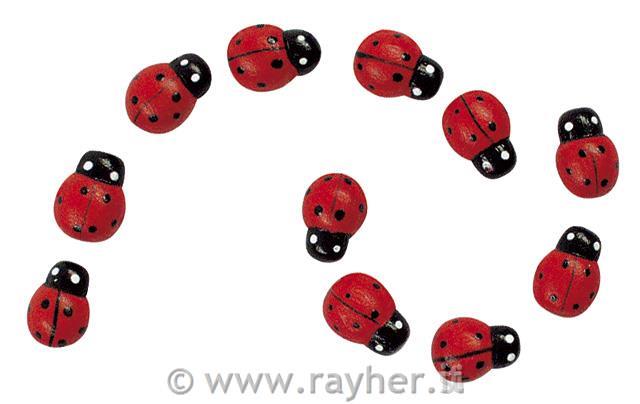 Wooden objects: Ladybird, 1 cm, tab-bag