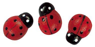 Wooden objects: Ladybird, 1 cm, tab-bag