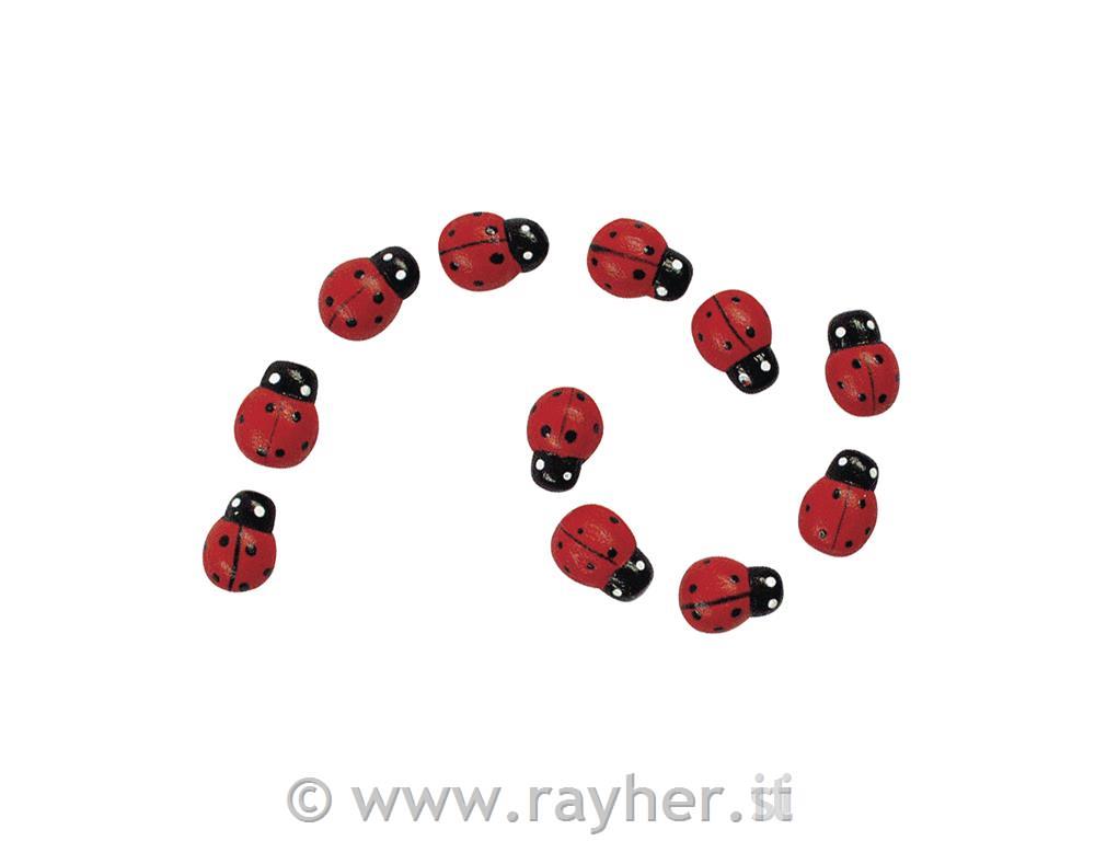 Wooden objects: Ladybird, 1 cm, tab-bag
