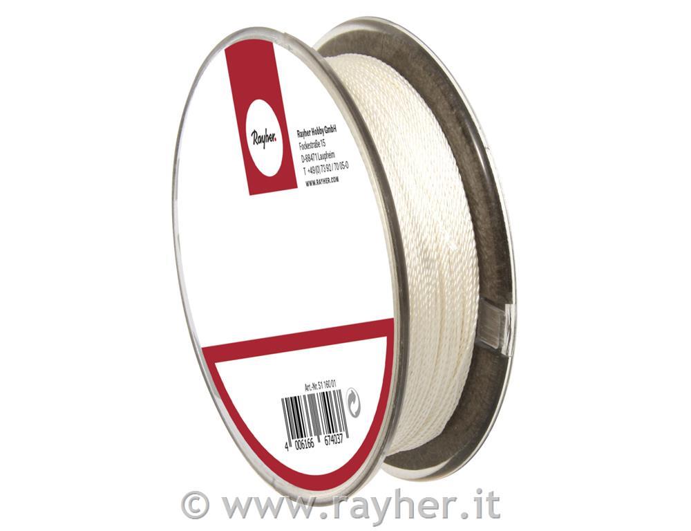 Svilena vrvica, naravna, bela, 0,35 cm o, 25 m