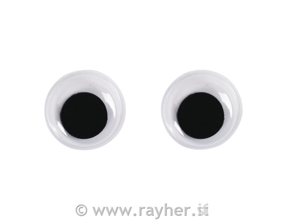 Occhi di plastica con pupilla mobilebusta 10 pz12 mm o