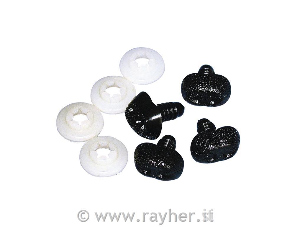 Nos, živalski, plastičen, 15 mm, črn, 4 kom.
