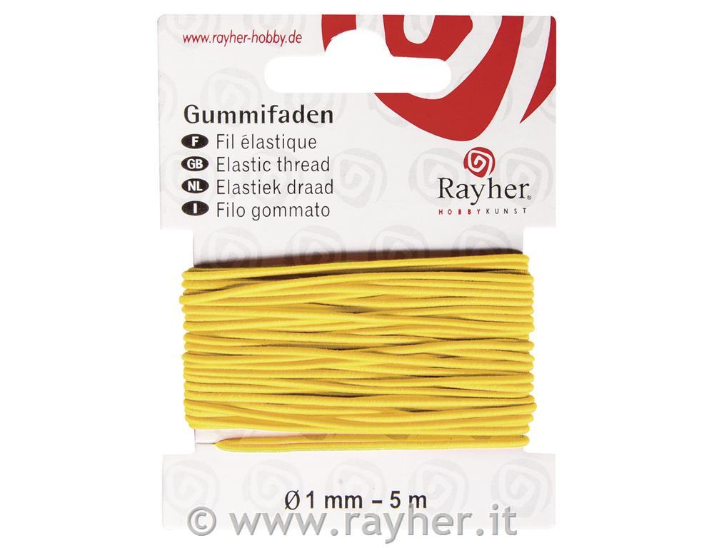Gumijasta vrvica, 1mm, rumena, 5 m
