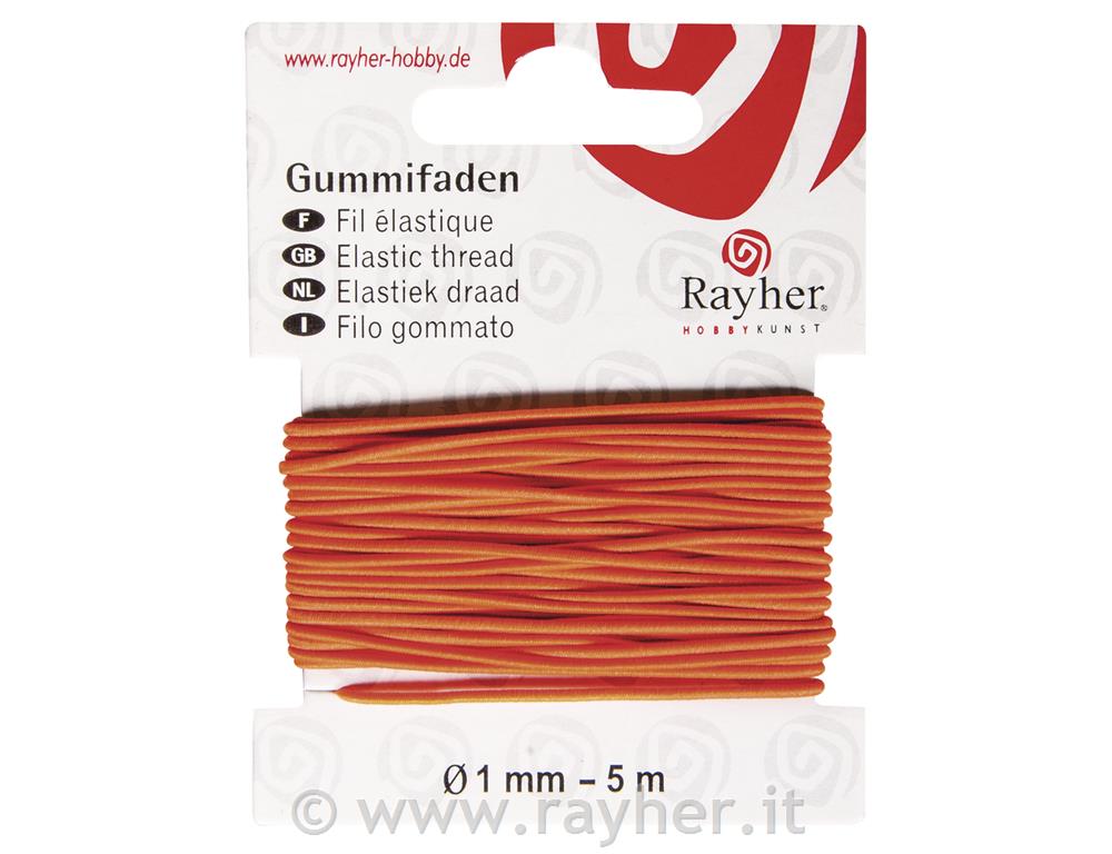 Filo elastico, 1 mmsu cartoncino 5 marancio