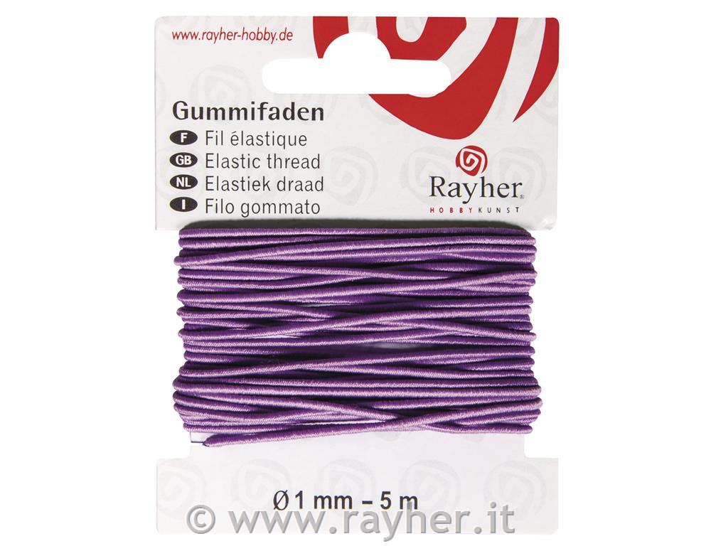 Filo elastico, 1 mmsu cartoncino 5 mlilla scuro