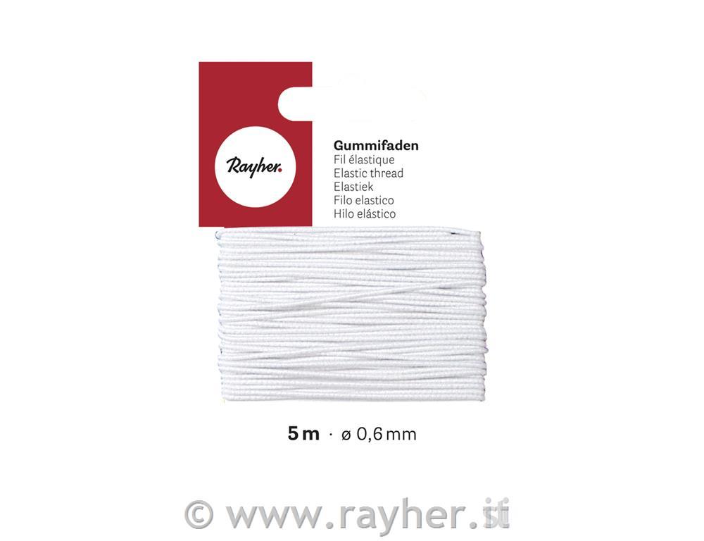Filo elastico, 0,6 mmCartoncino 5 mbianco