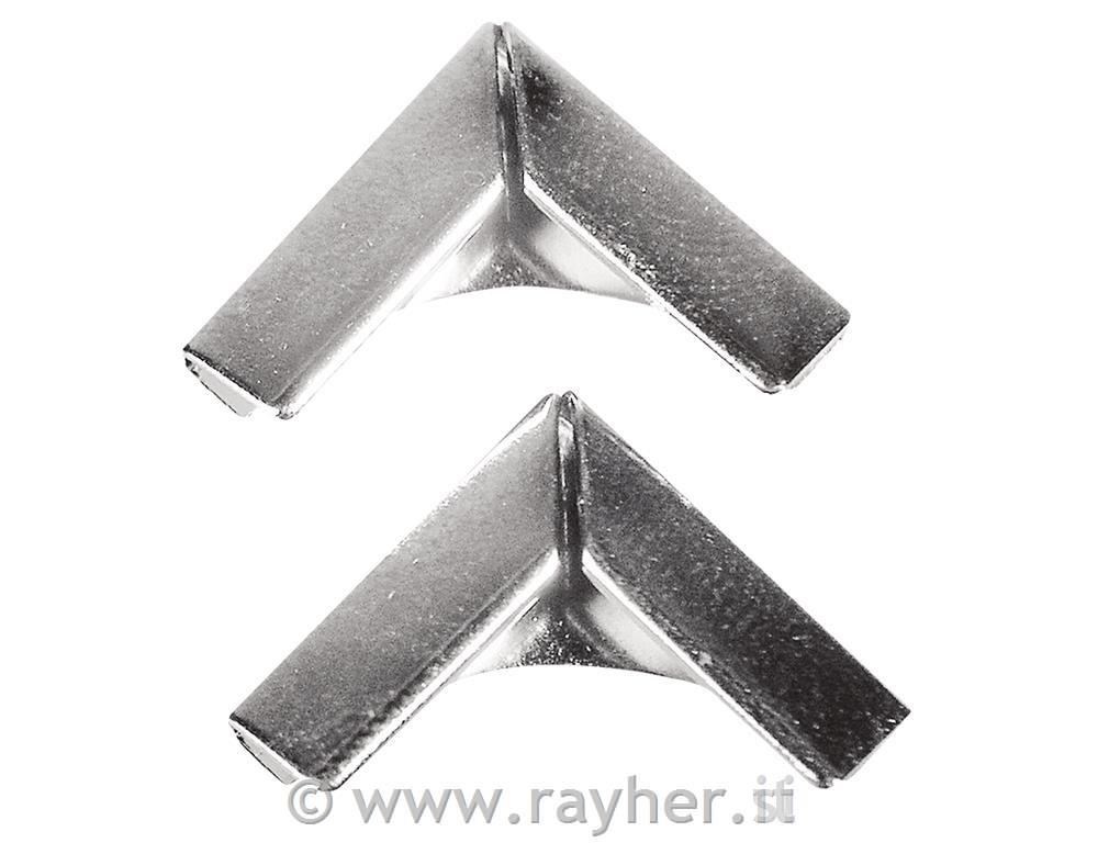 Angoli di metallo p.copertina libro14x14 mm, busta 4 pzargento