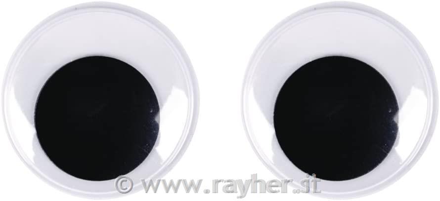 Plastic wiggling eyes to glue on, 35 mm