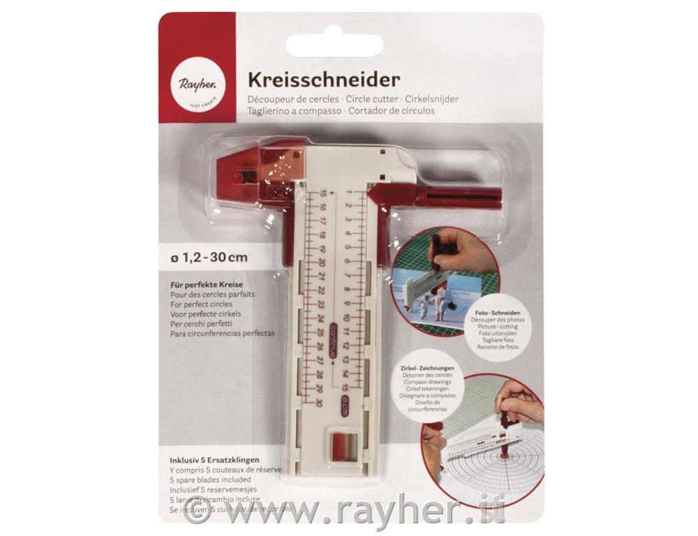 Cutting-compass, tab-card 1 pce., with 5