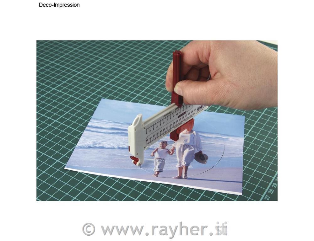 Cutting-compass, tab-card 1 pce., with 5