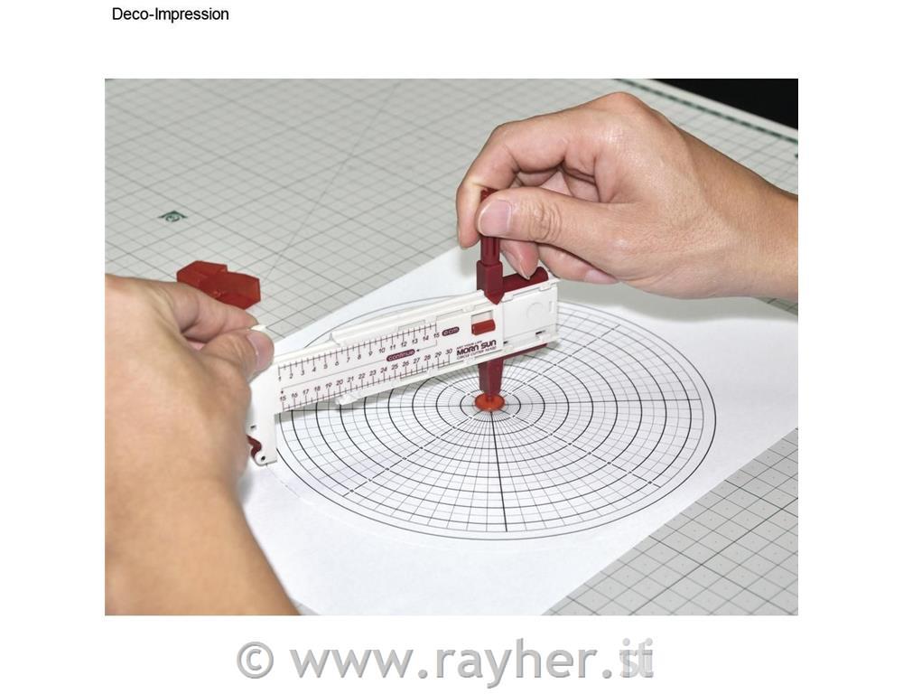 Cutting-compass, tab-card 1 pce., with 5