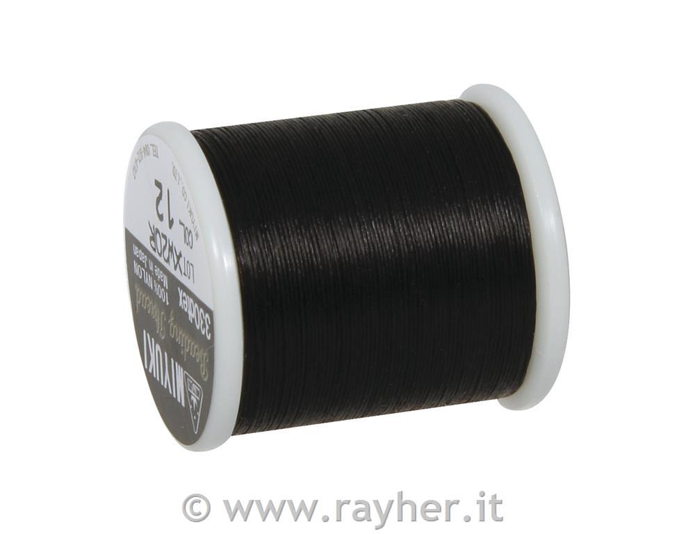 Filo infilaperle p.rocailles-Delica0,27 mm, rocchetto 50m,busta 1 rocchettonero