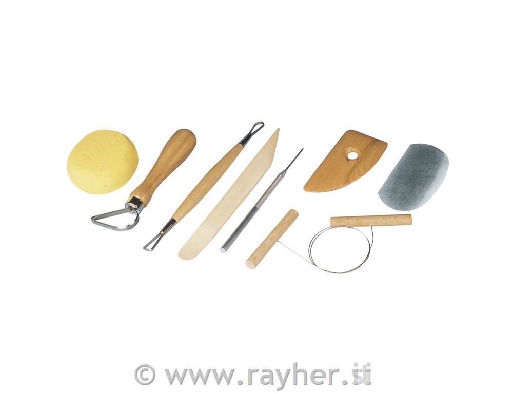 Tools for modelling, tab-bag 8 pcs.