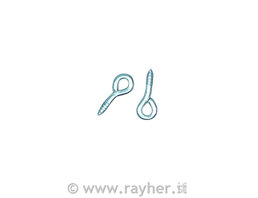 Vijaki z zanko, srebrni, 8x3 mm, 24 kom.