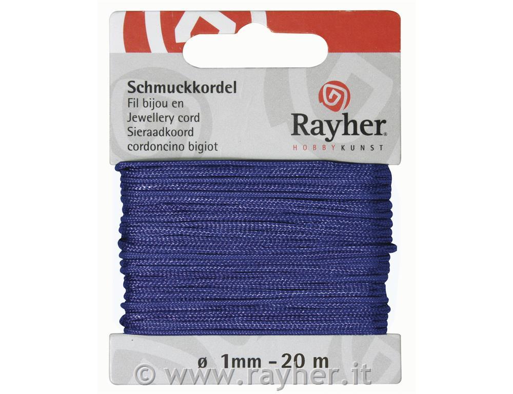cordoncino bigiot.o 1 mm, cart.blister 20 mblu medio