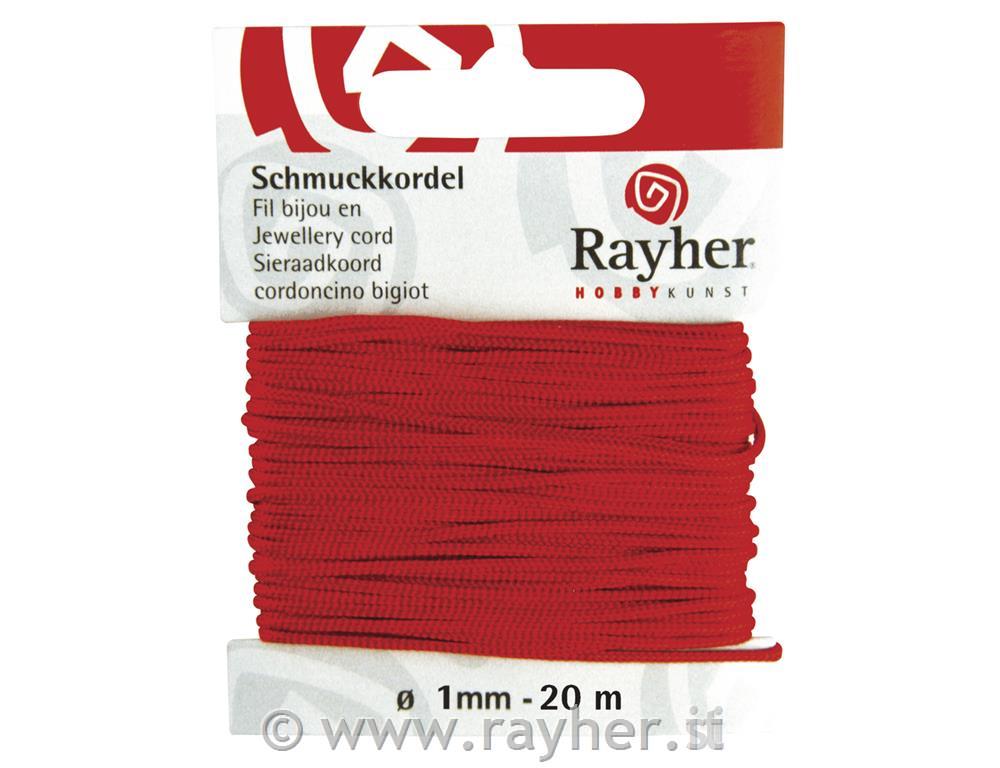 Vrvica za nakit, rdeča, o 1 mm, 20 m