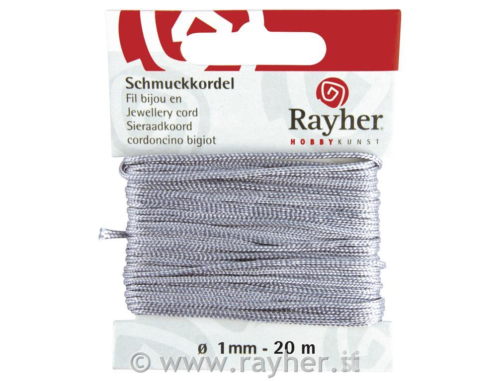 cordoncino bigiot.o 1 mm, cart.blister 20 mgrigio