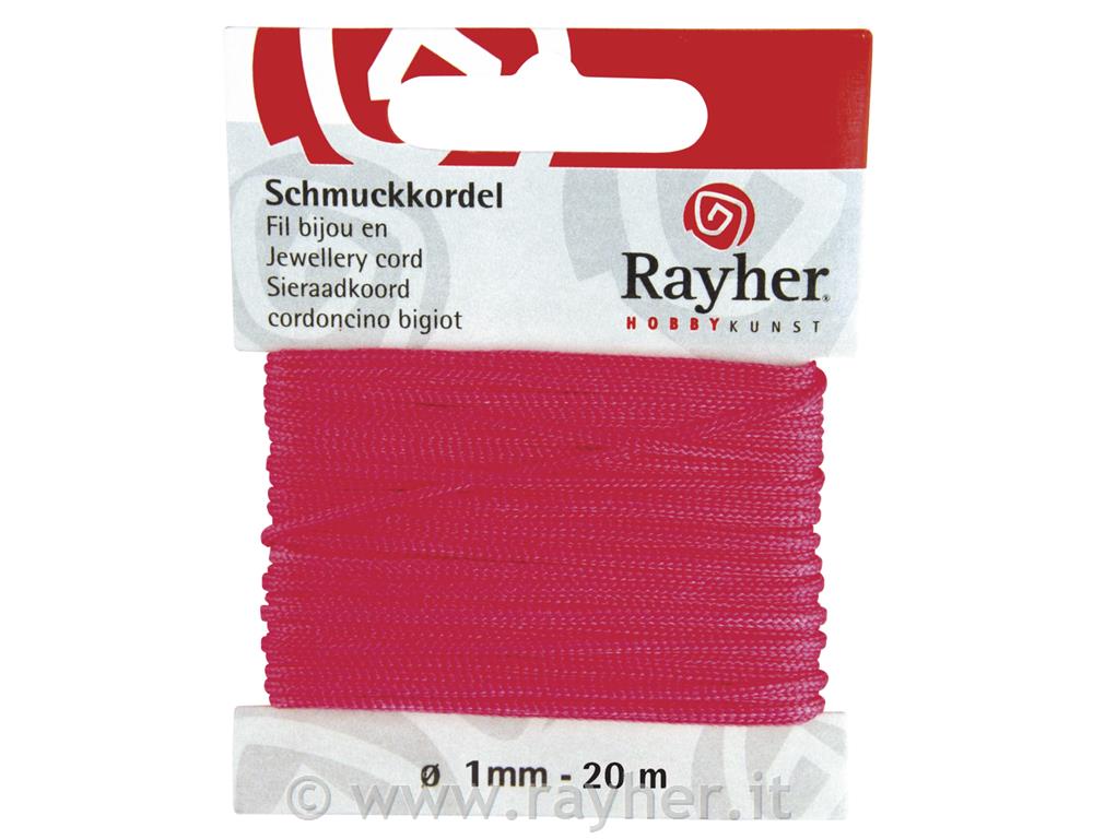 cordoncino bigiot.o 1 mm, cart.blister 20 mpink