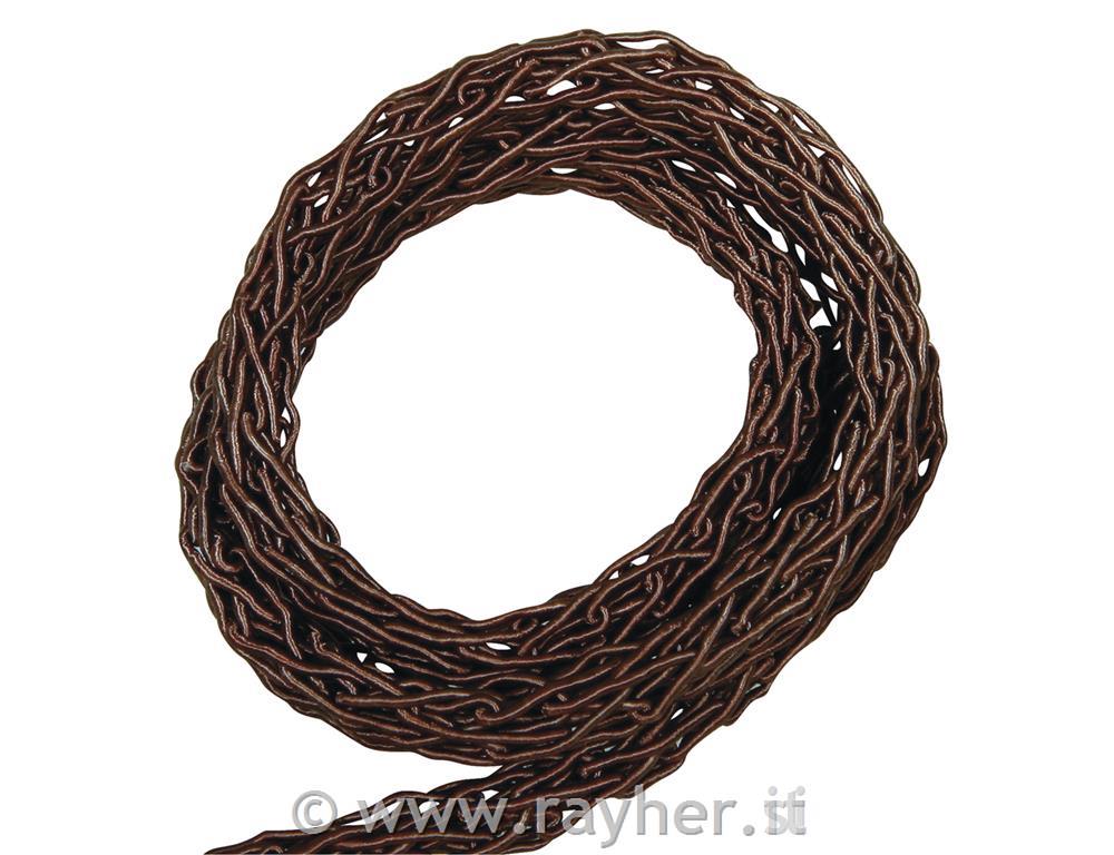 Cordoncino bigiotteria, intrecciatoo ca. 4 mm, busta 1 mmarrone scuro