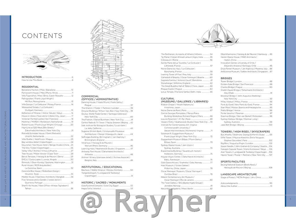 Libro Draw Like an Artist: 100 Buildings& Architectural Forms