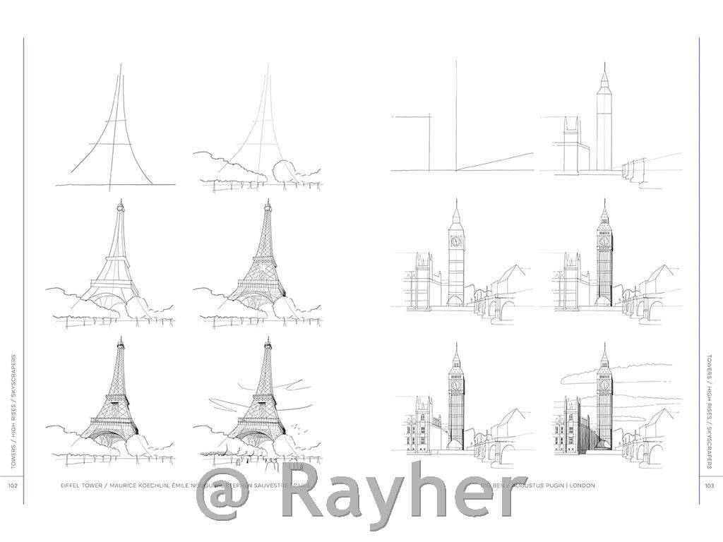 Libro Draw Like an Artist: 100 Buildings& Architectural Forms