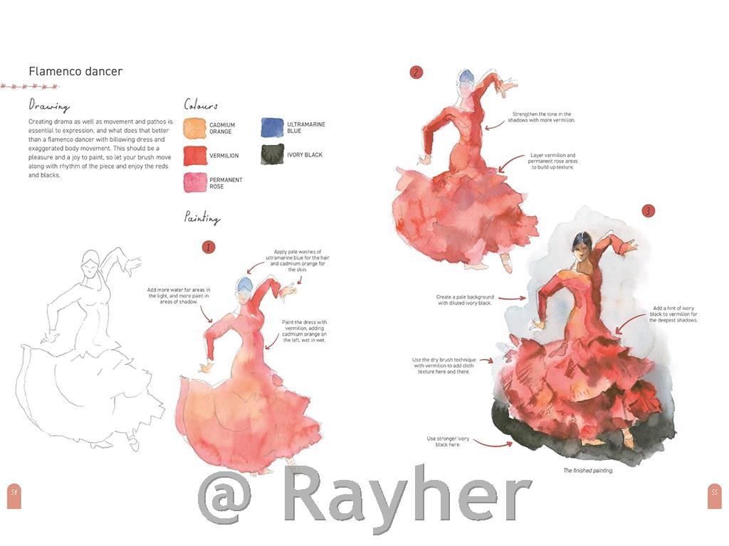 Libro Paint 50: Watercolour Figures