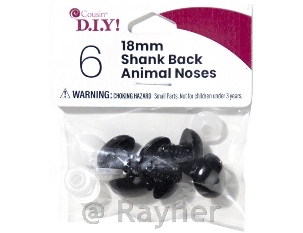 Naso di plastica per animali 18 mm, nero