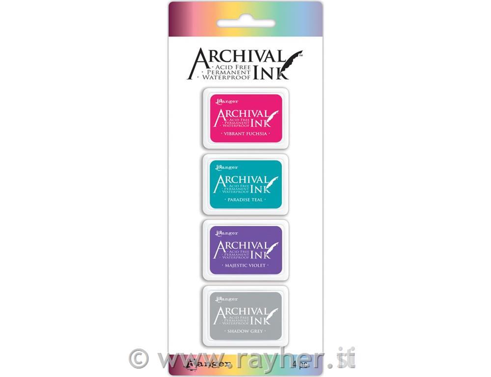 Blazinice za štampiljke Archival mini pad, Kit 4