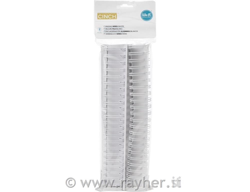 Kovinska spirala za vezavo, bela, 1", set 2