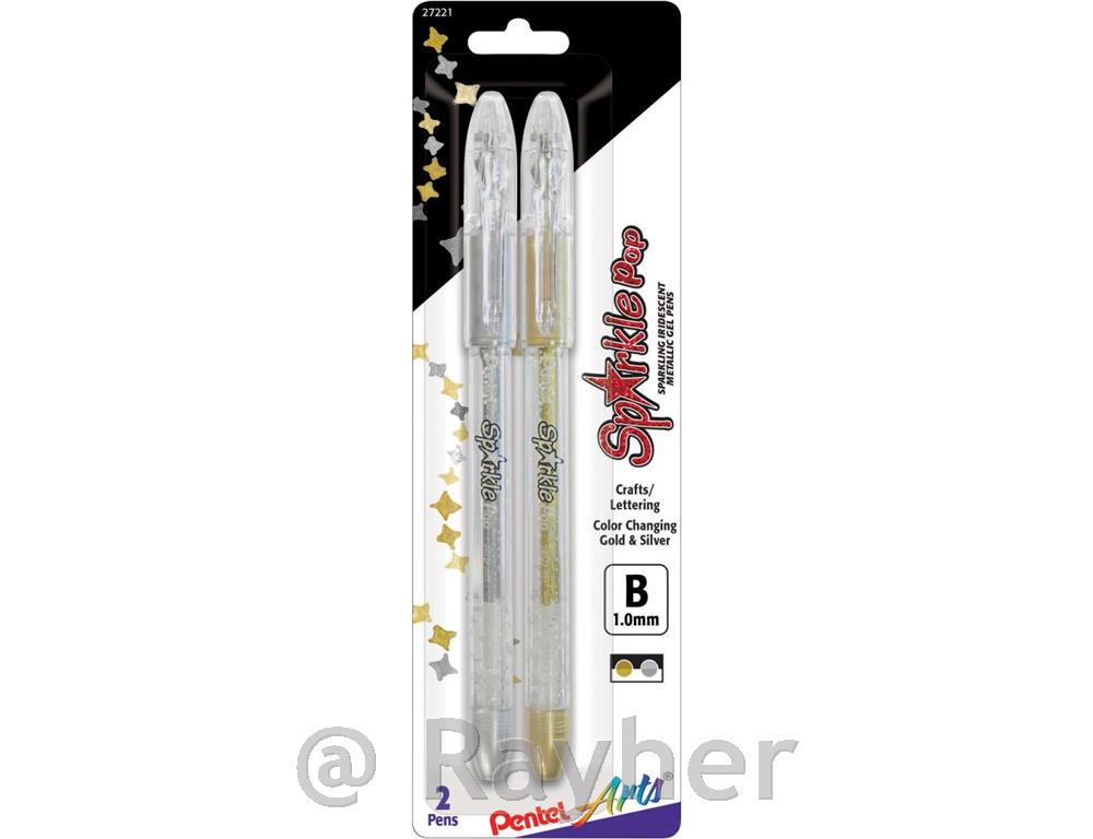 Penna glitter oro/argento set 2