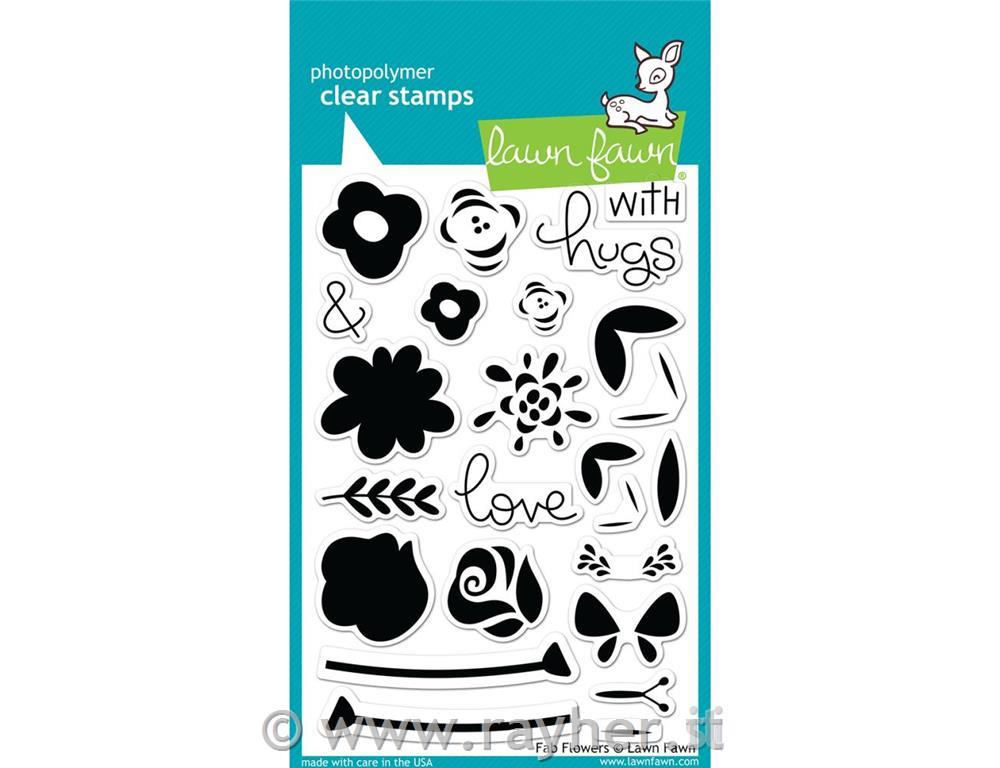 Štampiljke Lawn Fawn, Fab Flowers