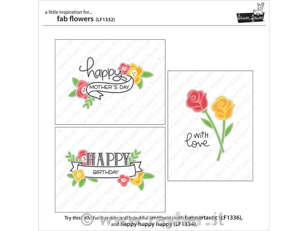 Štampiljke Lawn Fawn, Fab Flowers