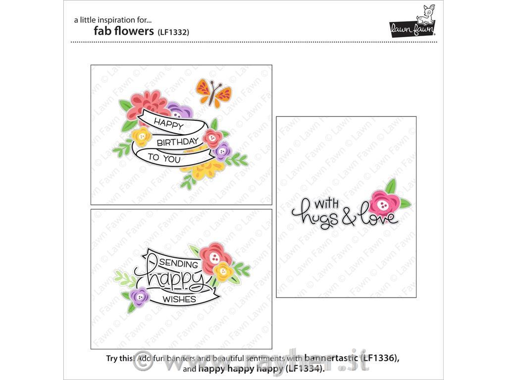 Štampiljke Lawn Fawn, Fab Flowers