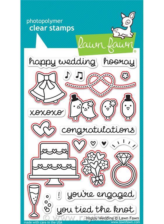 Fustella Lawn Fawn, Happy Wedding