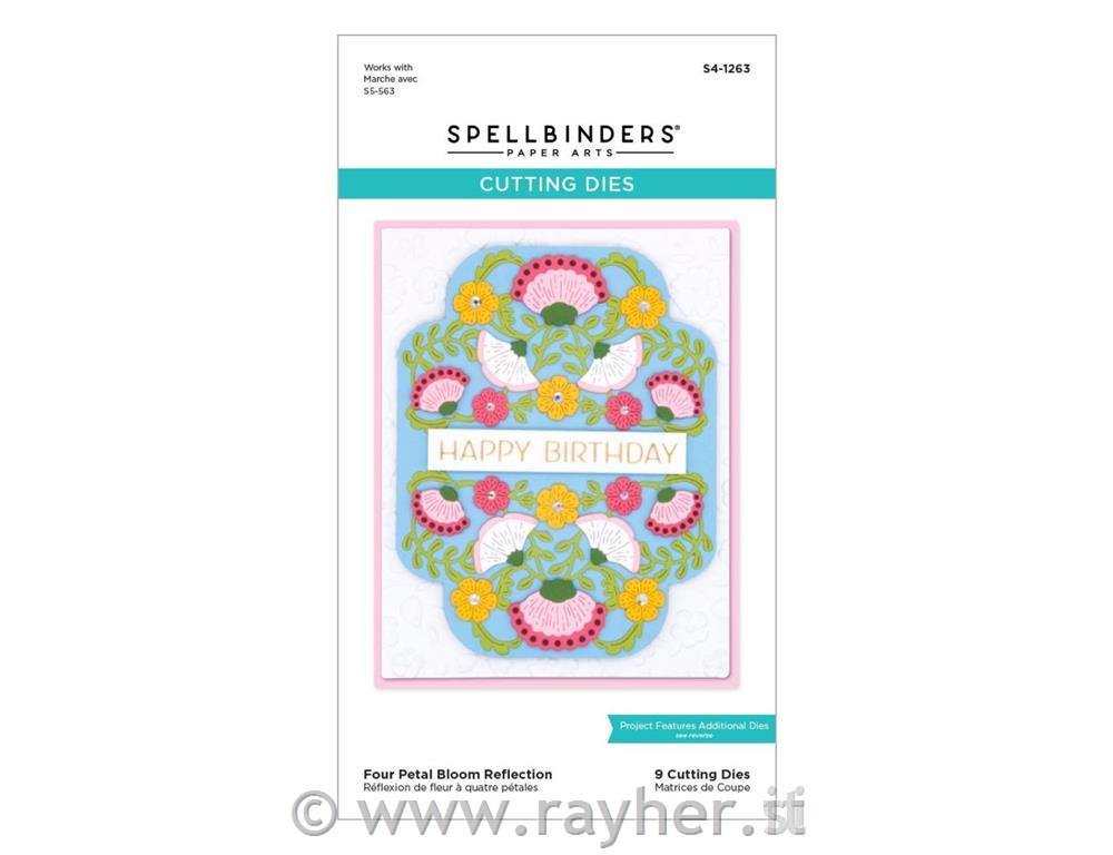 Šablone Spellbinders Four Petal, Bloom Reflection, set 17