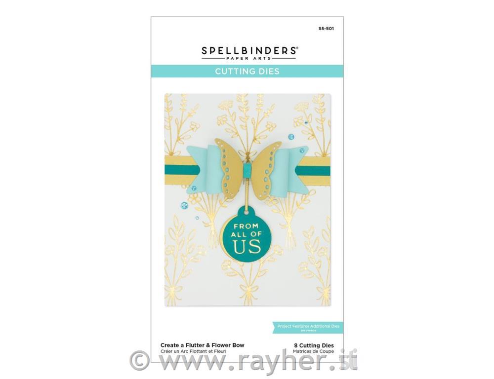 Šablone Spellbinders Flutter & Flower Bow, set 8